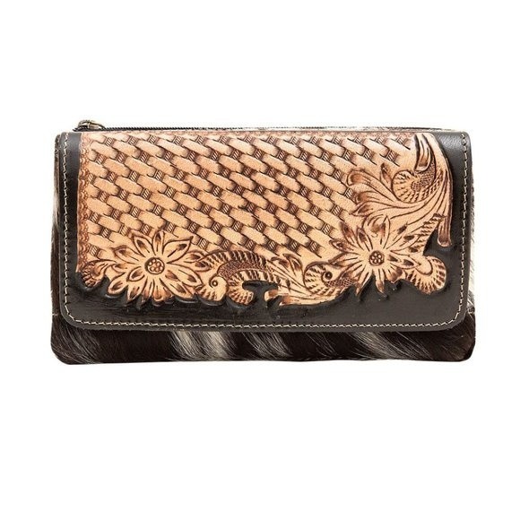 Myra Bag Handmade Seoul Wallet Leather & Hairon Canvas & Cowhide Leather - Picture 1 of 6